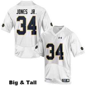 Notre Dame Fighting Irish Men's Tony Jones Jr. #34 White Under Armour Authentic Stitched Big & Tall College NCAA Football Jersey WBF5599IV